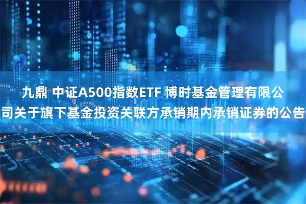 九鼎 中证A500指数ETF 博时基金管理有限公司关于旗下基金投资关联方承销期内承销证券的公告
